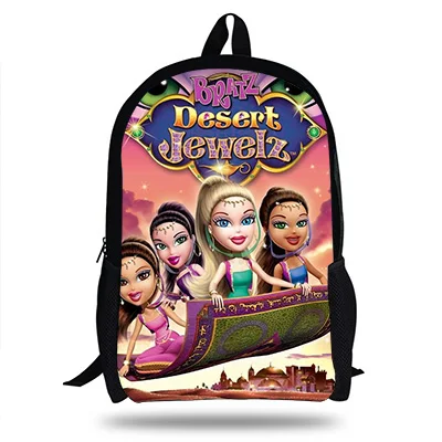 Популярный 16 дюймов мультфильм Bratz девочки Печать Рюкзак Набор для детей школьные сумки Красочные подростковые девочки ноутбук Bookbag - Цвет: 16A7886