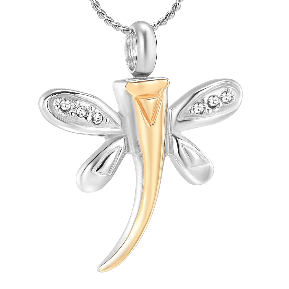 J888 Infinity Dragonfly Memorial Jewelry Holder Urns Pet Animal Ashes Cremation Pendant Stainless Steel Necklace for Women | Украшения и