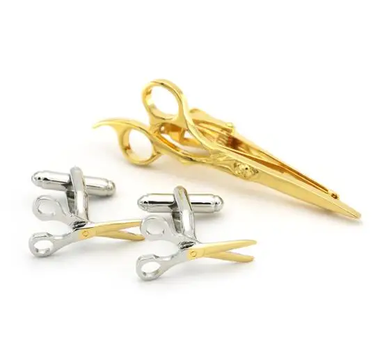 Набор для парикмахера набор из 5 медных запонок ножниц галстуков зажимов манжет |