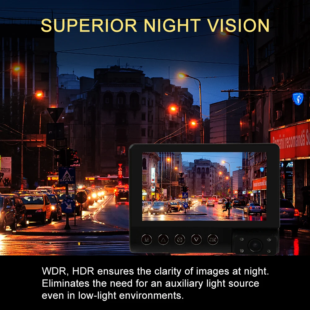 Видеорегистратор 4 дюйма ips lcd Full HD 1080 P Автомобильный видеорегистратор Передняя и