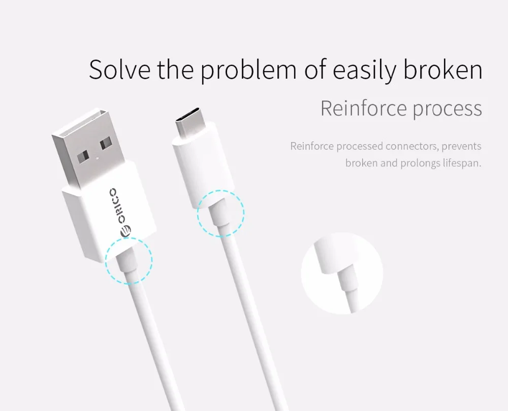 ORICO Micro USB 2,0 кабель для зарядки и передачи данных для samsung Galaxy Xiaomi HuaWei htc LG и других смартфонов 100 см 3 штуки