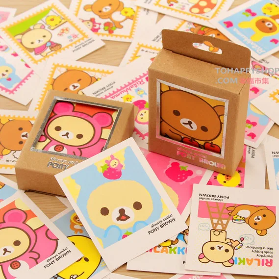 40 шт./лот набор мини открыток с мультяшным медведем открытки благодарностью