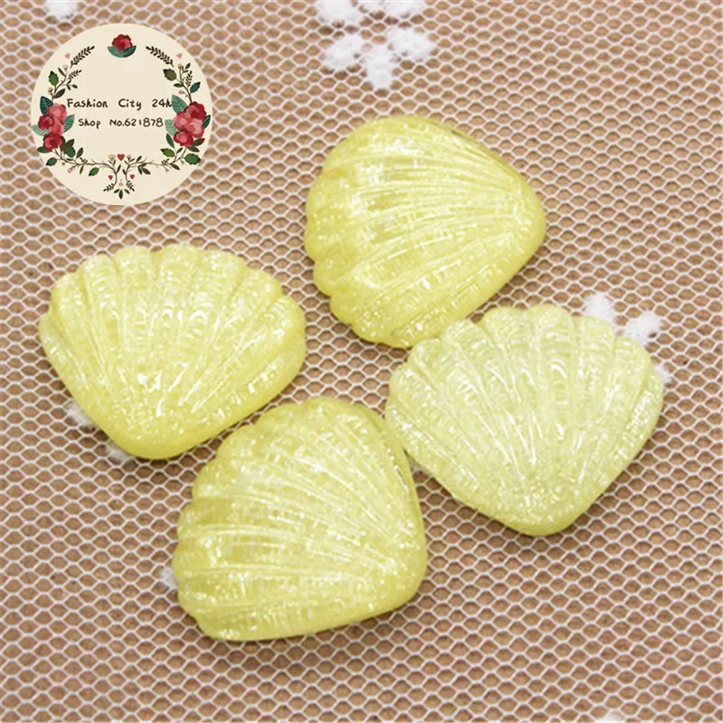 20 шт. каваи смолы блестки Seashell миниатюрный арт Flatback Кабошон DIY декоративное