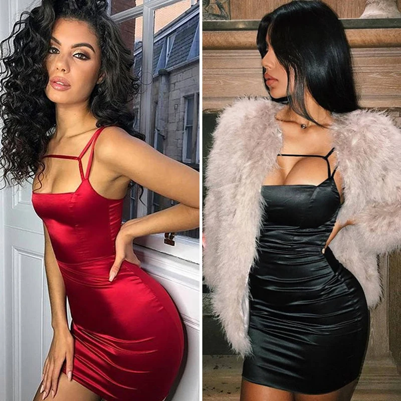 Для женщин бинты Bodycon сексуальное платье без рукавов Вечеринка бретелек