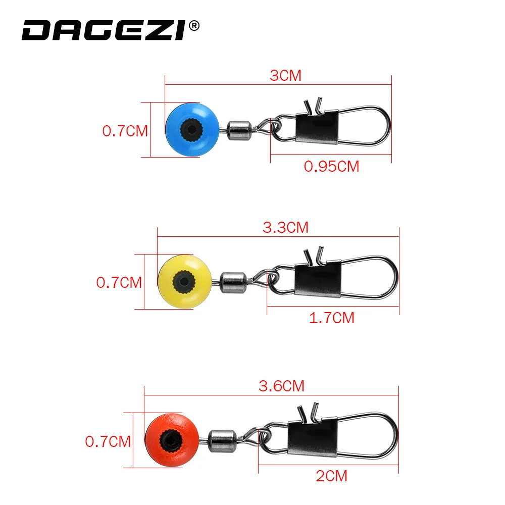 Рыболовный соединитель DAGEZI 25 шт./лот синий/красный/желтый рыболовный Вертлюг