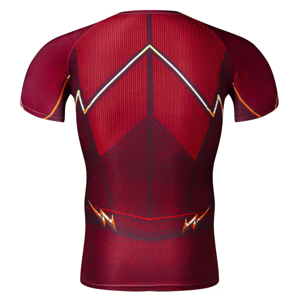 Cosplay Costume Reverse Flash Superhero 3D Printed T-Shirt Men's Short Sleeve Compression Shirt Raglan Clothing Fitne | Мужская