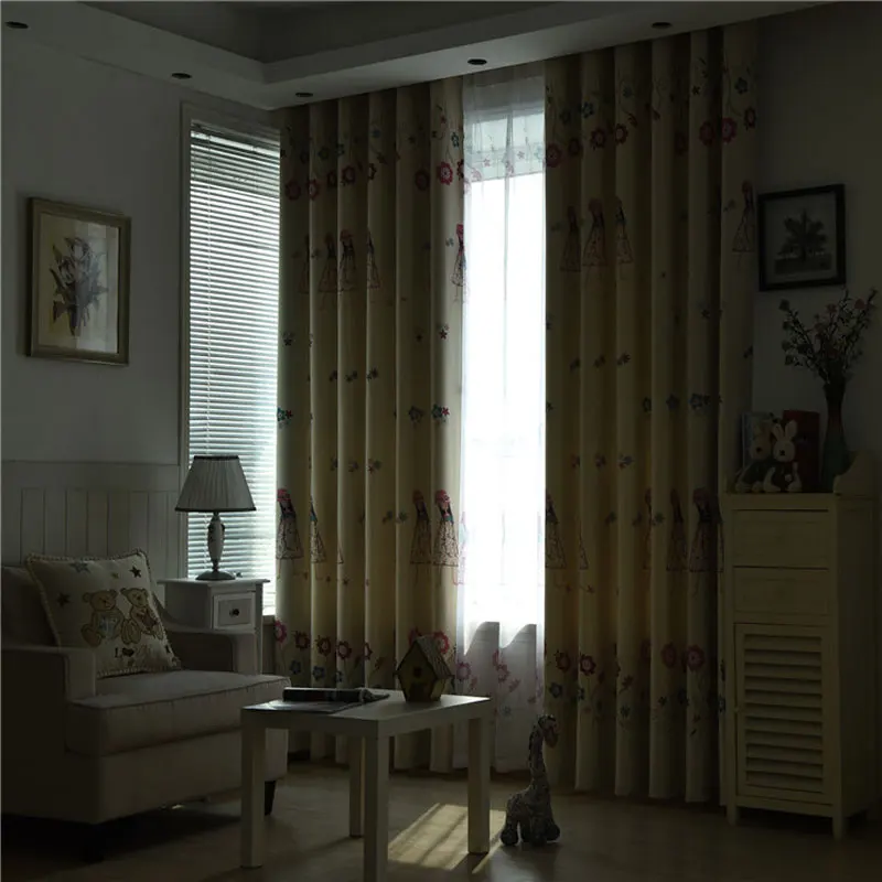 Занавески с принцессой из мультфильма Детские занавески тканевые для гостиной