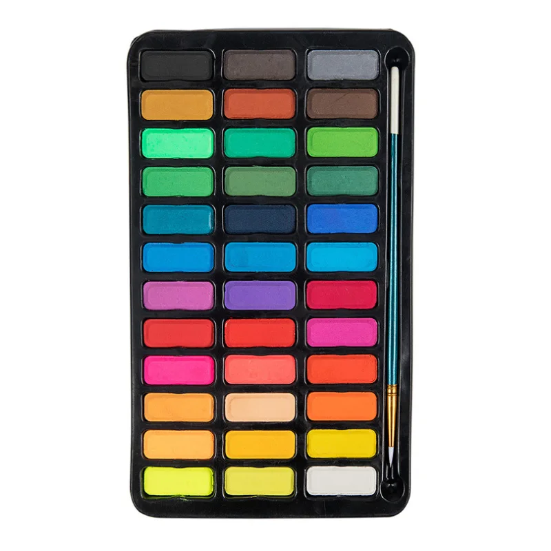 Туманная 36 цветов однотонная Акварельная краска гуашь в наборе портативная