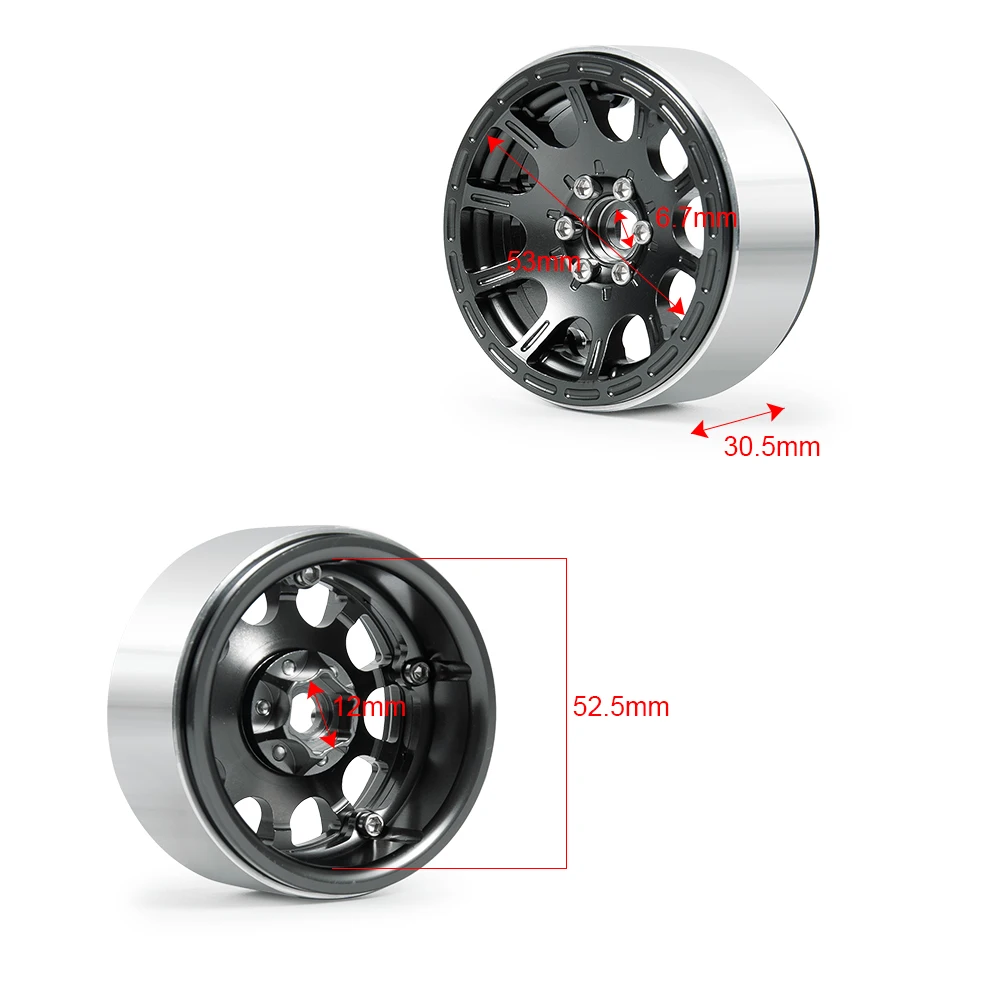 2,2 дюймов Beadlock Колесные диски#25 tide цвет для Axial Wraith 90018 1/10 RC Гусеничный
