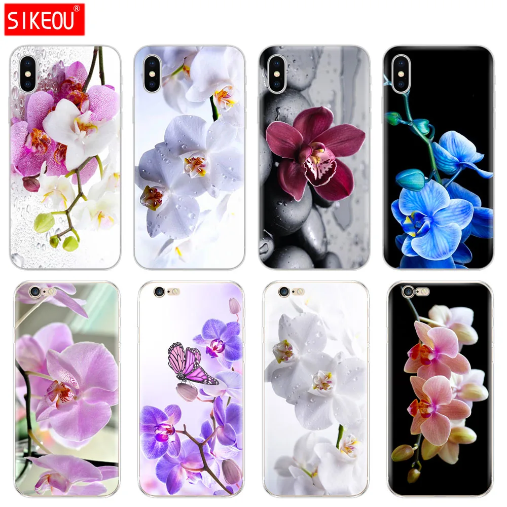 Силиконовый чехол для телефона Iphone 6X8 7 6s 5 5s SE Plus 10 цветной с цветами