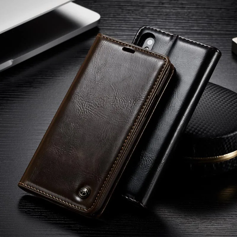 Luxury Smooth Retro PU Leather Card Slot Stand Wallet Case For iPhone X 8 7 6 6s Plus 5 5s SE Phone Cases Cover Back |