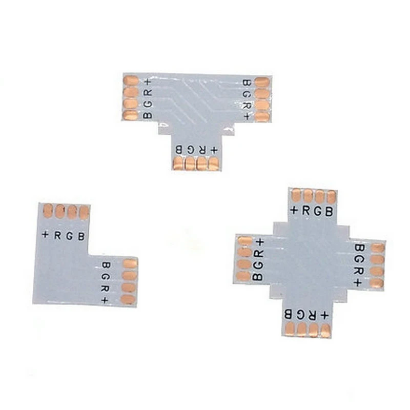 RGB Светодиодная лента разъем 5 шт./лот 4pin 10 мм L форма/T Форма/X форма PCB |
