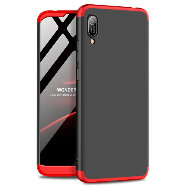 red and black Koosuk 3-в-1 чехол-накладка для huawei Y6 ПК Жесткий матовый чехол для телефона для huawei Y6 Pro Y6 Prime защиты оболочки Coque Капа - Цвет: red and black