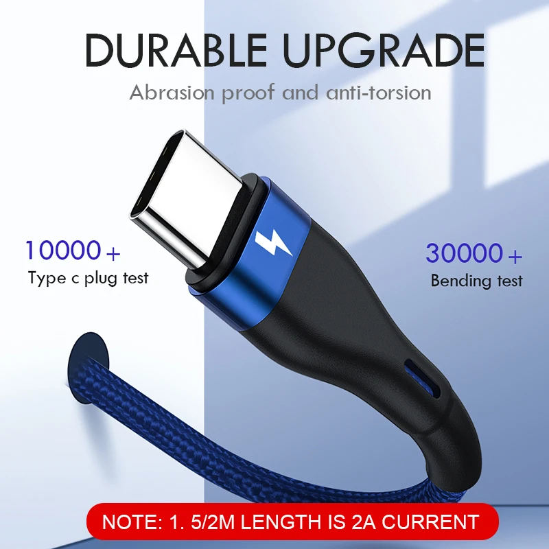 H & A 3A usb type C кабель для быстрой зарядки samsung S10 S9 Quick Charge 3 0 передачи данных Xiaomi Mi 9 8
