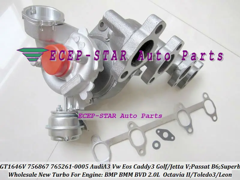 Турбокомпрессор GT1646V 756867 765261 756867-0003 765261-0005 для AUDI A3 VW Golf Jetta Superb Toledo Leon BMP BMM BVD 2.0L |