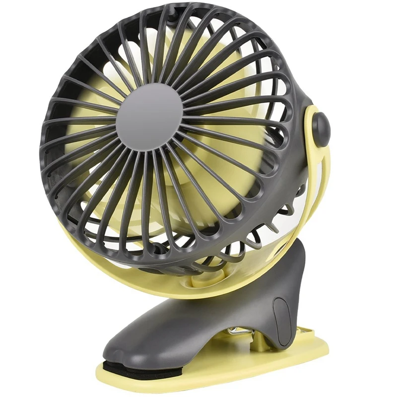 Вентилятор с зажимом на батарейках портативный Usb Перезаряжаемый Настольный