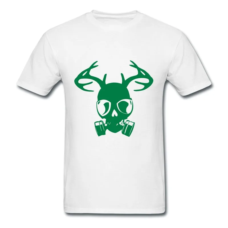 Design Pre-Cotton T Shirt Man Gas Mask Skull with Horns Geek Class Tee Shirts for Fashion Style | Мужская одежда