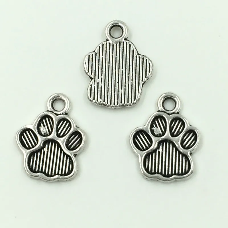 100Pcs/lot Retro Silver Tone Bear's Paw Charm Pendants Breloque DIY Jewelry Making 15x12mm | Украшения и аксессуары