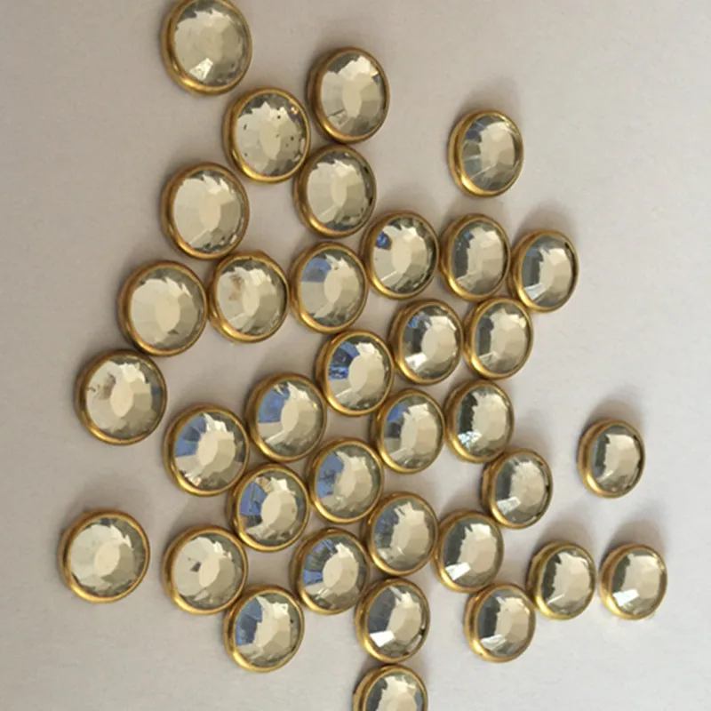 500 шт/лот DMC исправление горный хрусталь 7 мм кристалл алюминиевый обод Стразы Hotfix