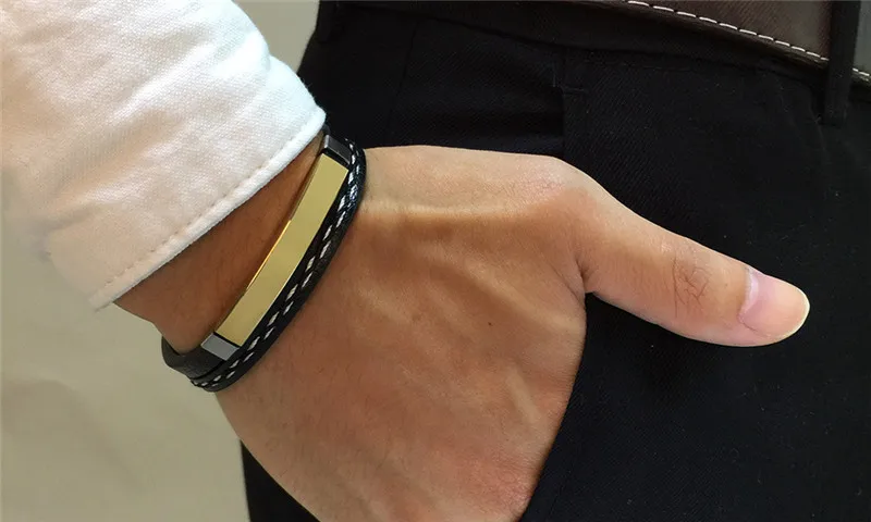 Вдохновляющие многослойные кожаные браслеты для мужчин и женщин, повседневные браслеты из нержавеющей стали с гравировкой, персонализированные браслеты Pulseira