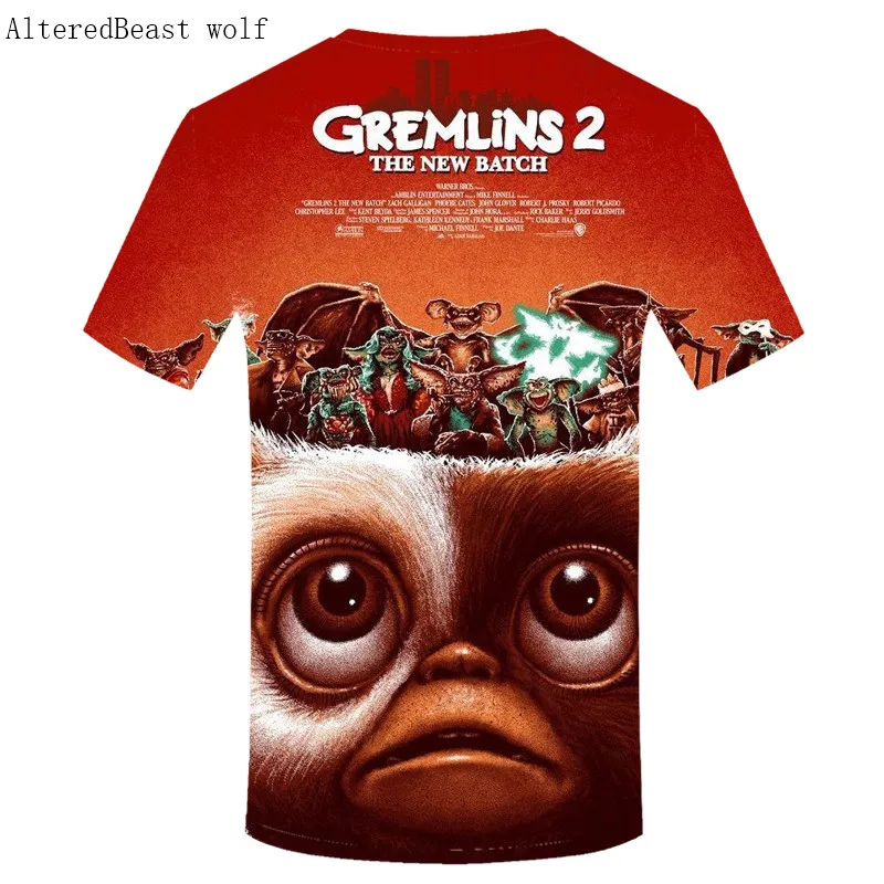 Футболка с принтом Gremlins, Мужская 3D футболка с коротким рукавом, Мужская футболка с воротником, harajuku, модная футболка, базовая Повседневная рубашка, Homme