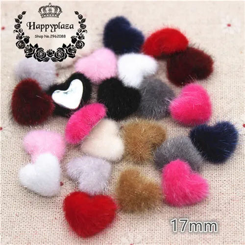 mix colors 50pcs 50 шт смешанные цвета, харии, ткань, покрытая сердечками, пуговицы, домашний сад, плоский с оборота, кабошон, ремесла, скрапбукинг, сделай сам, 14*17 мм - Цвет: mix colors 50pcs