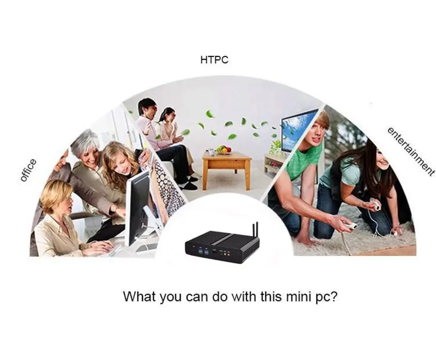 2 Intel lan Core i7 игровой ПК windows 10 Pro i7 5500u 2 HDMI домашний кинотеатр HTPC 2 RS232 COM i5 5200U Безвентиляторный Компьютер i3 5005U