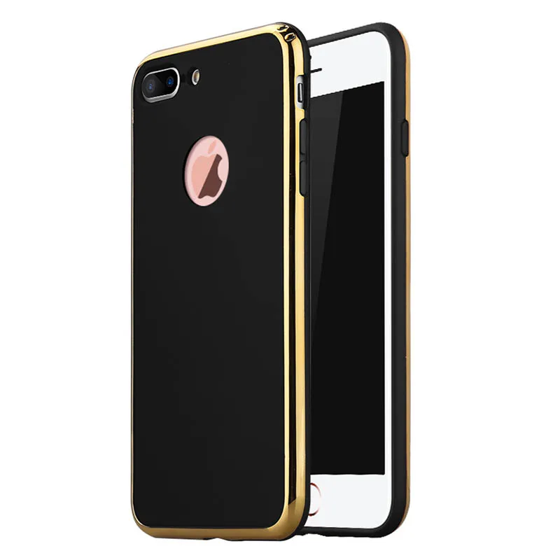 Ультра Тонкий Телефон case Для iPhone 6 S Plus s Плюс 7 плюс Покрытие Позолоченный Гибкая