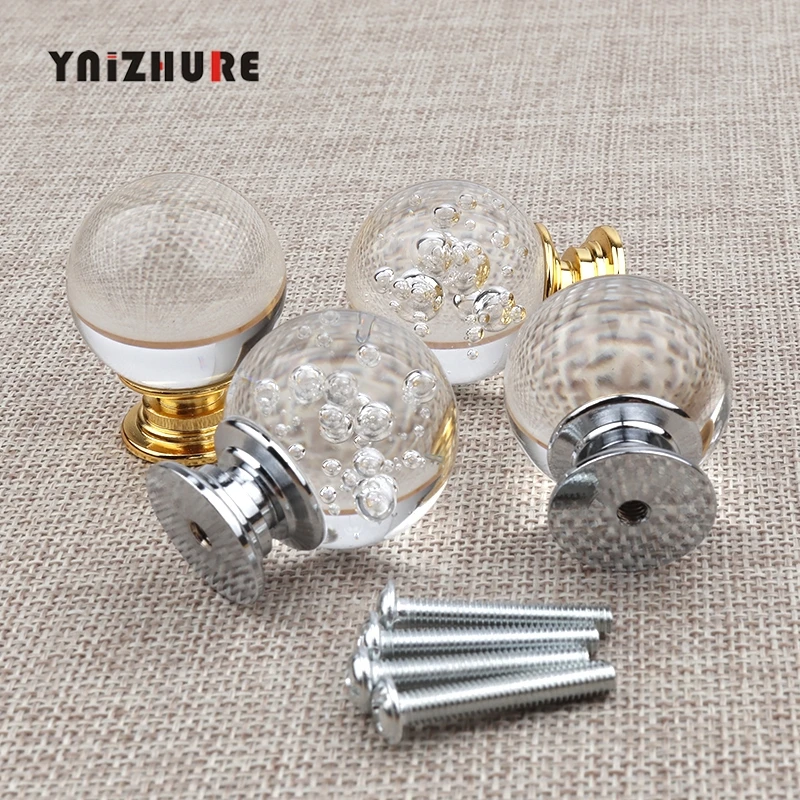 Ручки для шкафа ящики кухонного ручки из прозрачного хрустального стекла 30 мм 1