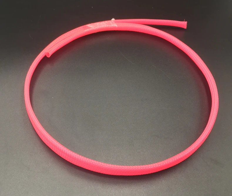 fluorescence pink 6 мм Цвет желтый, синий; размеры 34–43 Золотой высокой плотности сетчатый предохранитель RC автомобиль с возможностью расширения нейлон под змеиную кожу оплетка PET защиты оболочки проводов кабельная муфта - Цвет: fluorescence pink