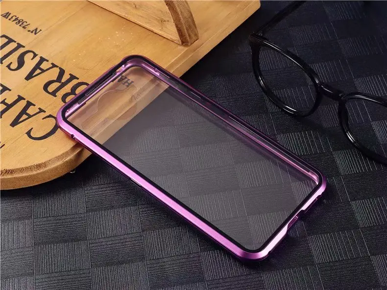 Фиолетовый ДЛЯ Vivo NEX двойной дисплей двусторонний закаленное стекло Магнитная Адсорбция откидная крышка для Vivo NEX 2 Nex2 металлический бампер чехол - Цвет: Фиолетовый