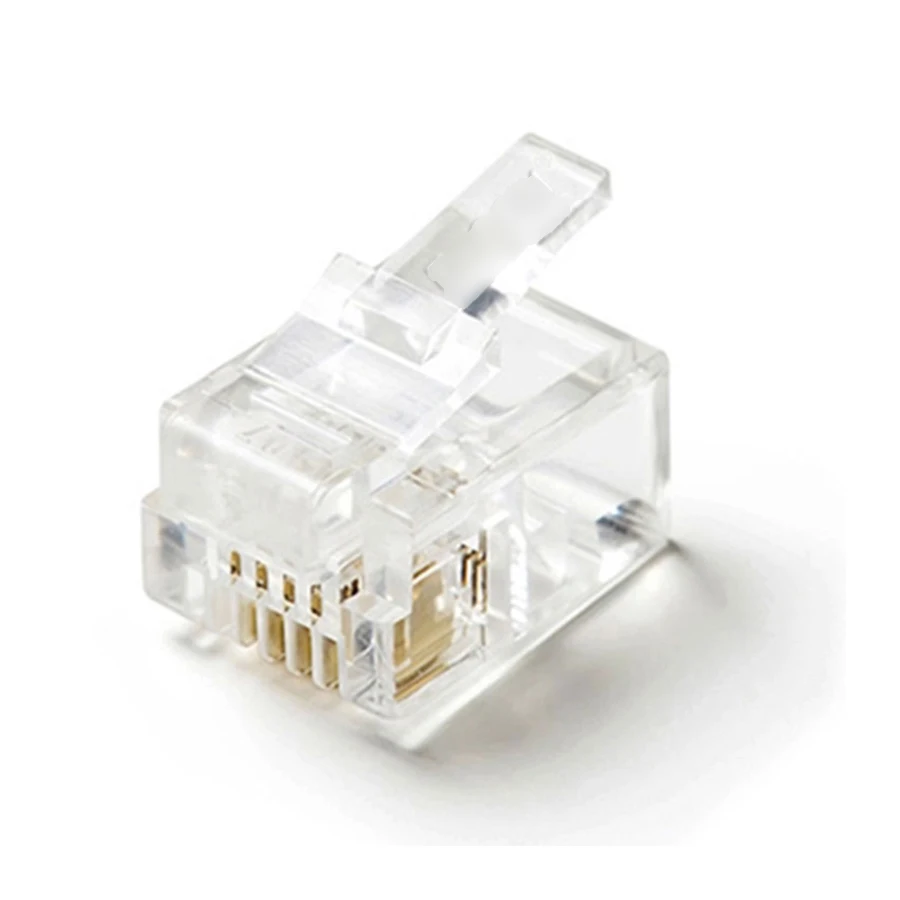 10 шт. 4Pin RJ11 Разъем модульный кабель вилки разъем сети Ethernet 6P4C кристальная вилка