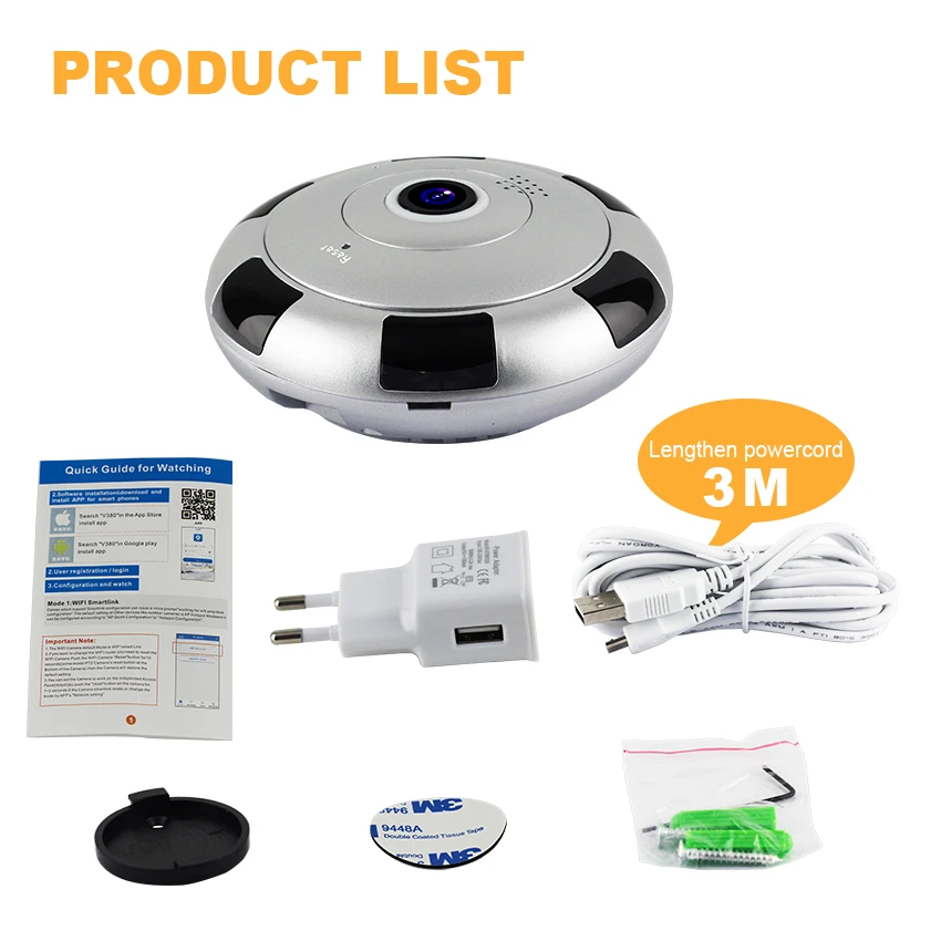 Беспроводная панорамная IP камера 360 P HD VR рыбий глаз|wireless wifi ip camera|ip camera 360video surveillance