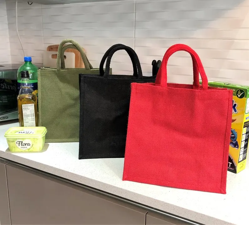 Льняной мешок для покупок многоразовая большая сумка тоут продуктов черная