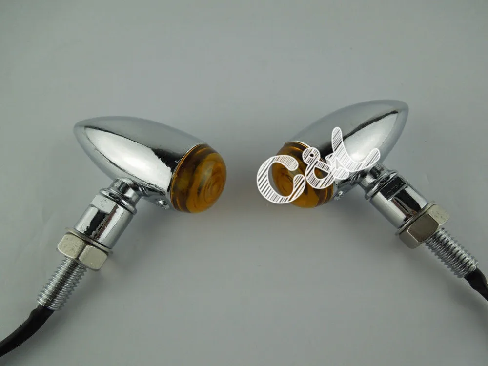 2X Универсальный хромированный мотоцикл металлическая пуля мини поворотники