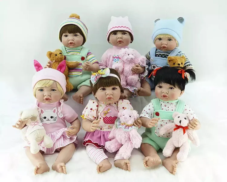 Мини 35 см bebe Кукла reborn toys мягкая ткань тела силикона младенцев милый комплект