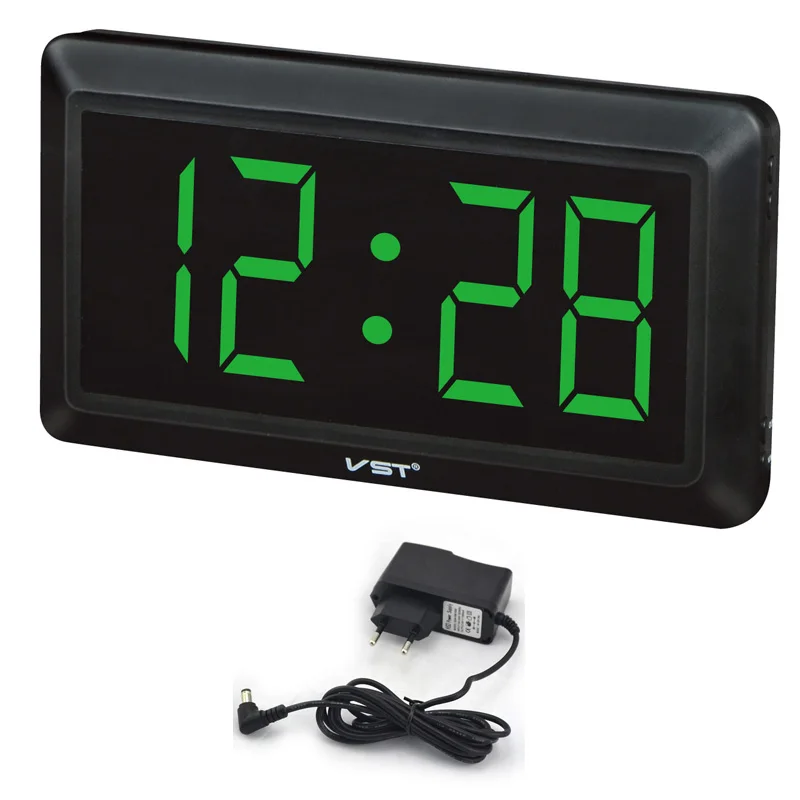 Parents Like Led Green Number Wall Clock With Large Face Tab
