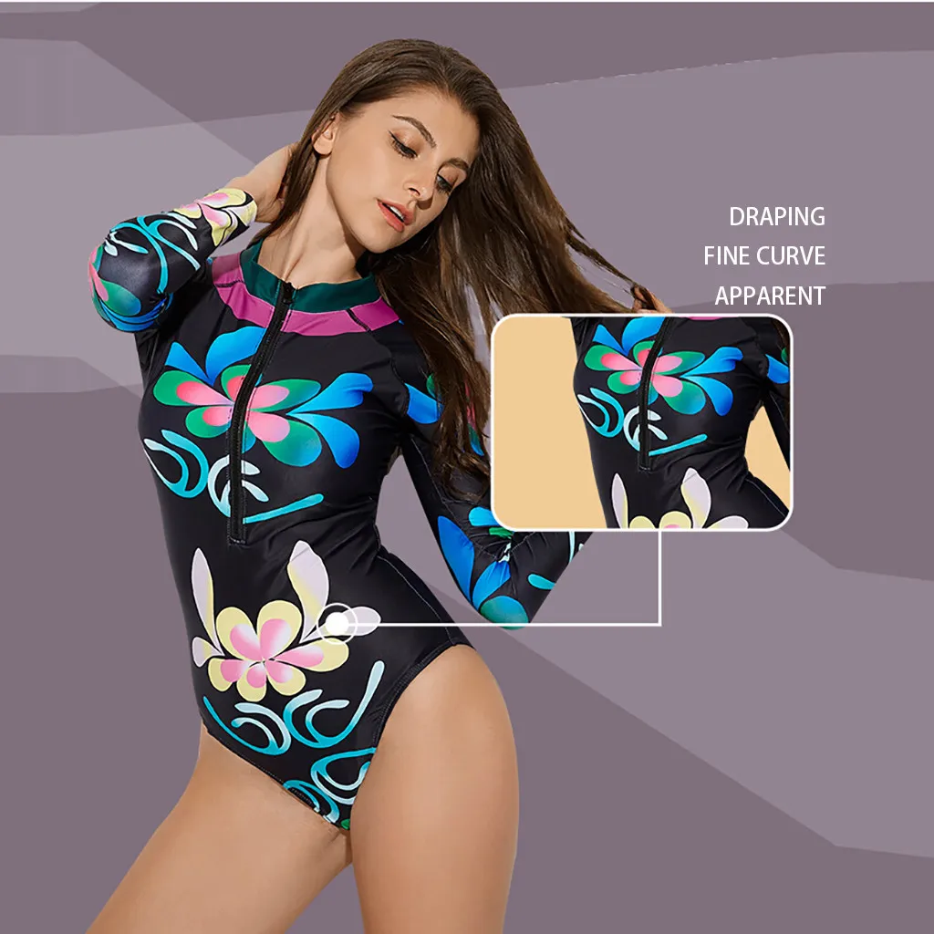 Womail Гидрокостюмы выдвижной подводный Охота цветок кожи Дайвинг молния Цельный