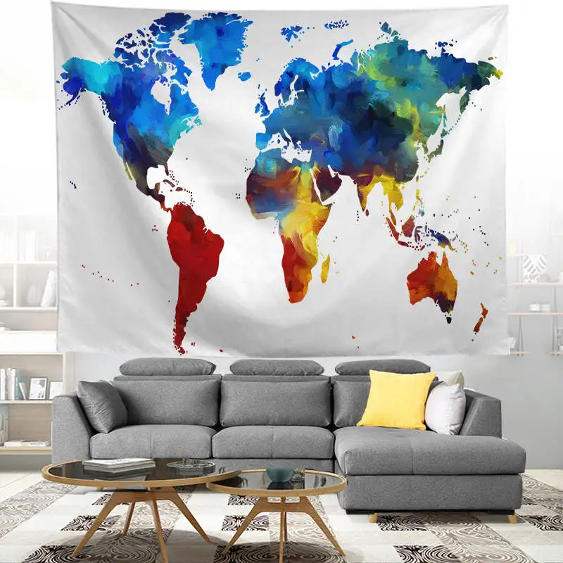 T084-10 ZEIMON карта мира напечатанный полиэстер настенный гобелен дома гостиной декоративный настенный ковер гобелен пляжное полотенце Йога коврик - Цвет: T084-10