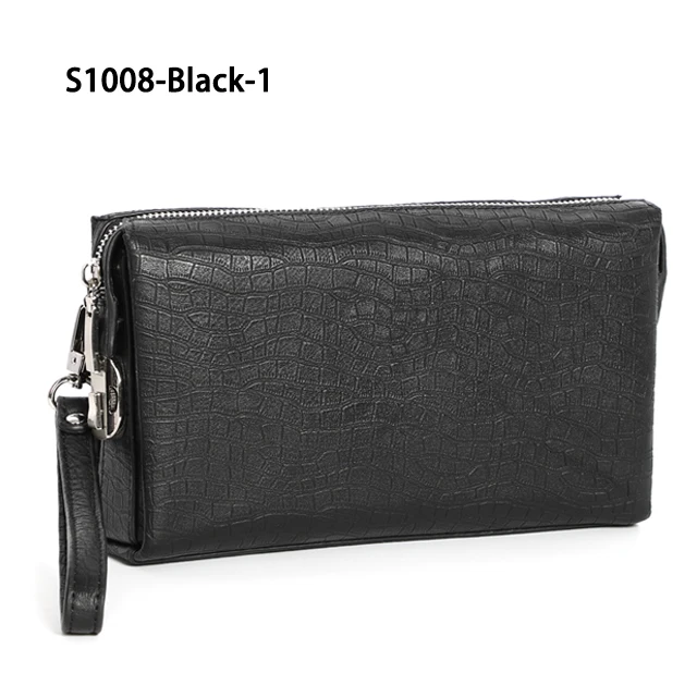 black 1 Новинка, дизайнерский мужской кошелек с замком для паролей, натуральная кожа, винтажный кошелек, мужской клатч, сумка, держатель для карт, кошельки, длинный кошелек - Цвет: black 1