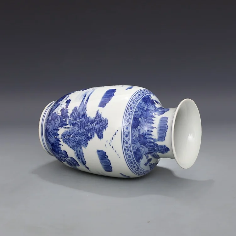 Художественная сине-белая ваза Qing Kangxi антикварная фарфоровая коллекция из