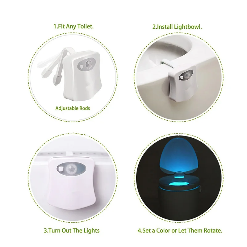 AGM Туалет светодиодный свет ночи человеческого движения Активированный ПИР