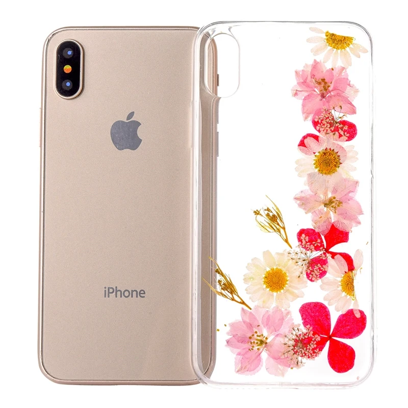 Dried Real Flower Cases For iphone 6 6s plus 7 8 Plus X XS XR Max Transparent Soft TPU Case Back Cover |