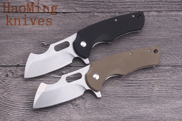 Tactical outdoor camping survival folding knife D2 steel G10 portable pocket hunting rescue Knives practical fishing EDC tools |