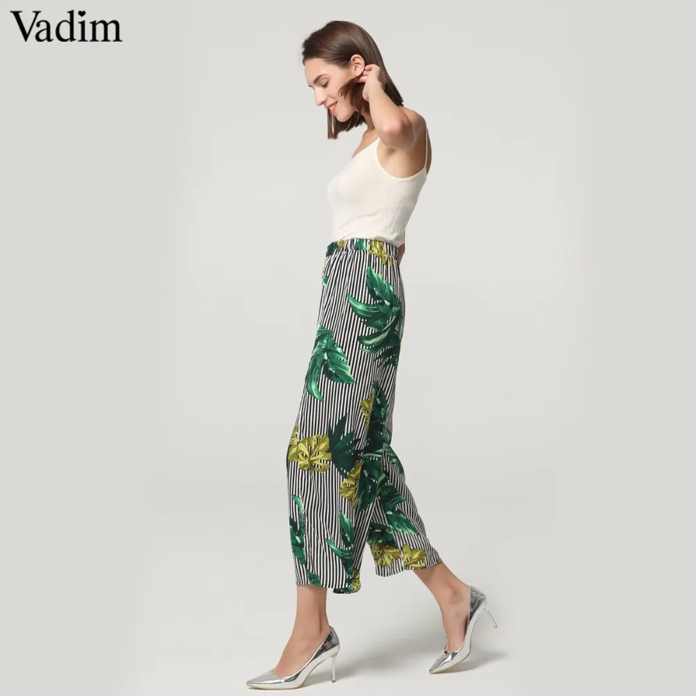 Женское элегантное платье vadim с цветочным принтом широкие брюки в полоску