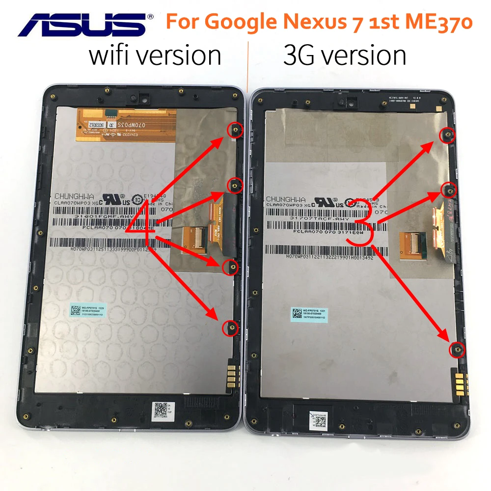 Оригинальный ЖК экран для Asus Google Nexus 7 1st ME370 2012 дисплей сенсорный дигитайзер