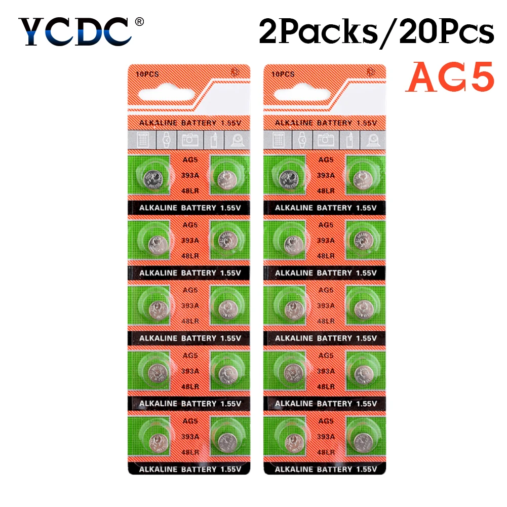 YCDC 20x Ag5 Lr754 393a Sr48 кнопочная ячейка 1,55 v ворс часы игрушки батарейки-таблетки D309 D393 G5 G5A L754 LR48 LR754 RW28 393 546