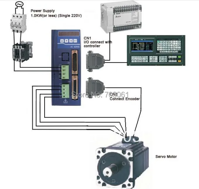 Серводвигатель с приводом 730 Вт переменный ток 220 В 60 Гц 80x80 мм|servo motor kit|servo acmotor ac 220v