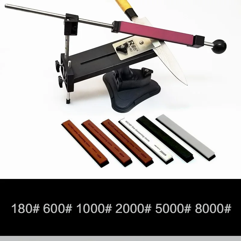 fixed and 6 stones-G RUIXIN PRO 400 800 1200 система заточки ножей заточка ножей Заточка камней шлифовка грубой и тонкой - Цвет: fixed and 6 stones-G