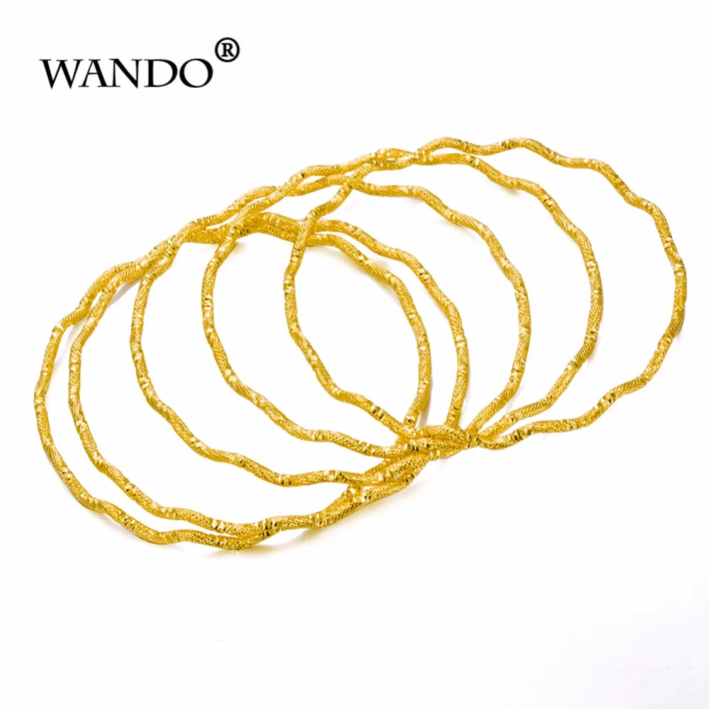 WANDO 5 шт. оптовая продажа золотые браслеты Дубая для женщин Men18k золотой цвет
